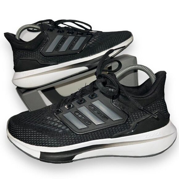 Adidas EQ21 Run Performance Athletic Shoes 'Black White' H00544 Women's 7.5 - Picture 1 of 11